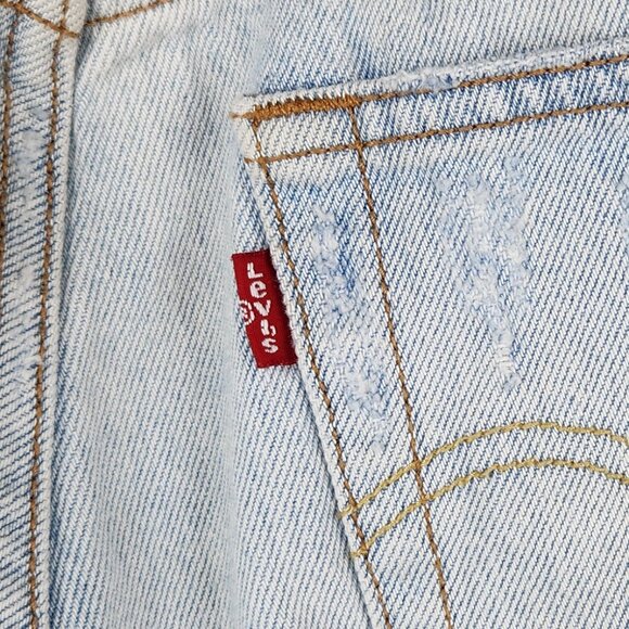 Levi's 501 CT Customized & Tapered Boyfriend Jeans Distressed Light Wash sz 26 - Picture 10 of 14